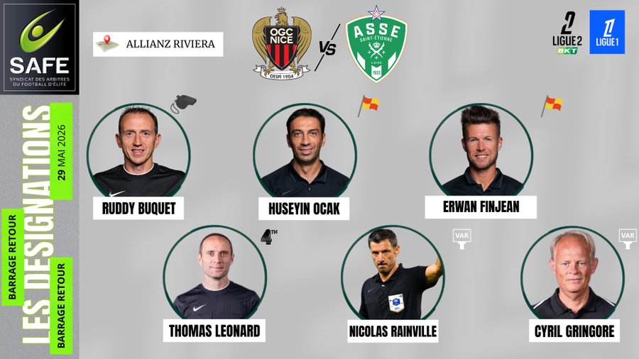 Barrage Retour : OGC Nice - AS Saint-Étienne
